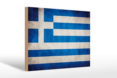 Holzschild Flagge 30x20cm Griechenland Fahne