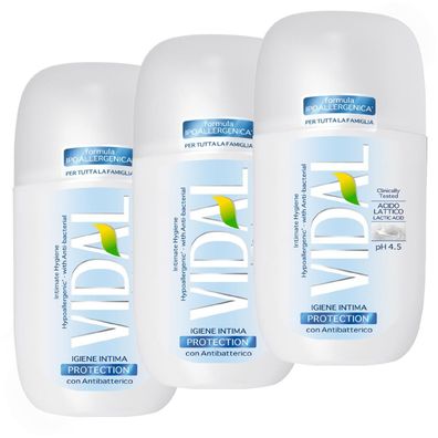 VIDAL Intimseife schützende anti bakteriell mit Milchsäure 3x 250 ml