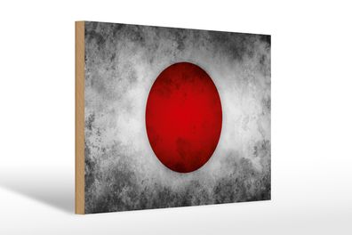 Holzschild Flagge 30x20cm Japan Fahne