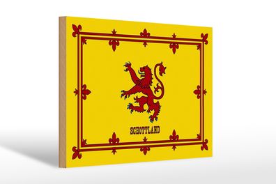 Holzschild Flagge 30x20cm Schottland Königswappen