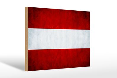 Holzschild Flagge 30x20cm Österreich Fahne