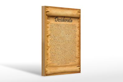 Holzschild Spruch 20x30cm Desiderata Gedicht Max Ehrmann