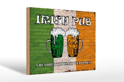 Holzschild Spruch 30x20cm irish pub a hundred thousand