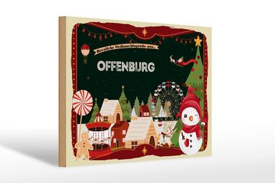 Holzschild Weihnachten Grüße Offenburg Geschenk 30x20cm