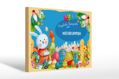 Holzschild Ostern Ostergrüße 30x20cm Neuruppin Geschenk Deko