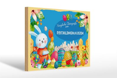 Holzschild Ostern Ostergrüße 30x20cm Recklinghausen Geschenk Deko