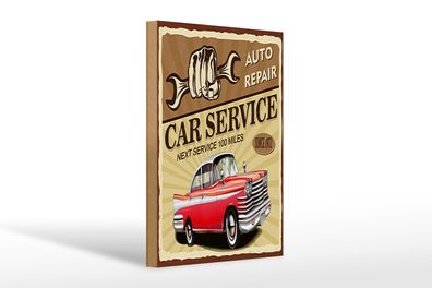 Holzschild Retro 20x30cm Car Service Auto repair 1972