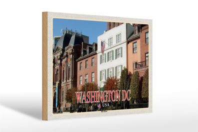 Holzschild Reise 30x20cm Washington DC USA Blair House Gästehaus