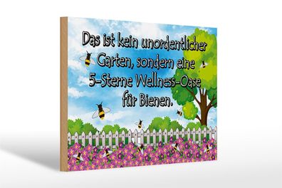 Holzschild Spruch 30x20cm kein Garten 5 Sterne Oase