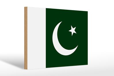 Holzschild Flagge Pakistans 30x20cm Flag of Pakistan