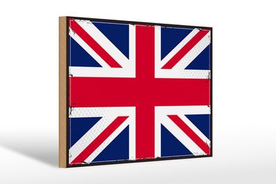 Holzschild Flagge Union Jack 30x20cm Retro United Kingdom