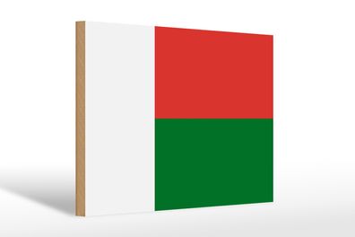 Holzschild Flagge Madagaskars 30x20cm Flag of Madagascar