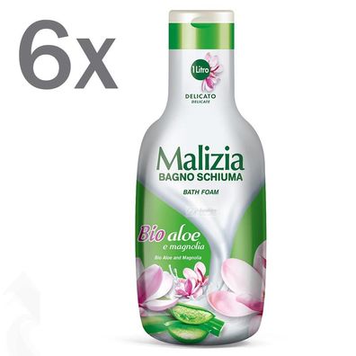 Malizia Bio Aloe & Magnolie Badeschaum 6x 1000ml