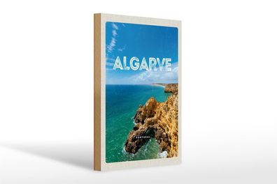 Holzschild Reise 20x30cm Algarve Portugal Meer Urlaub