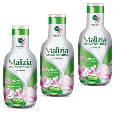 Malizia Bio Aloe & Magnolie Badeschaum 3x 1000ml