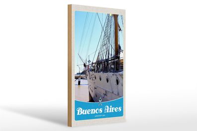 Holzschild Reise 20x30cm Buenos Aires Argentinien Schiff