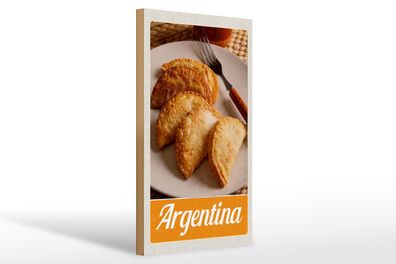 Holzschild Reise 20x30cm Argentinien tradionelle Speisen