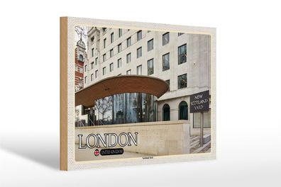 Holzschild Städte London Scotland Yard UK 30x20cm Geschenke