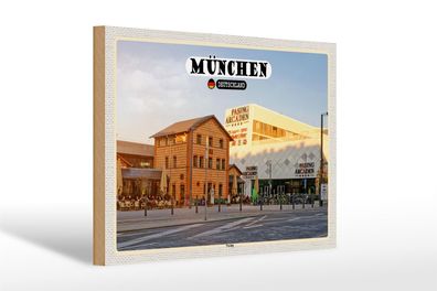 Holzschild Städte München Pasing Stadt Zentrum 30x20cm