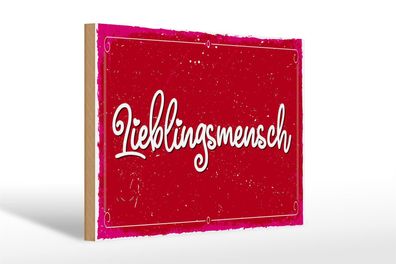 Holzschild Spruch 30x20cm Lieblingsmensch