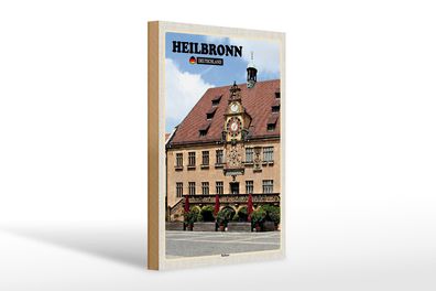 Holzschild Städte Heilbronn Rathaus Altstadt 20x30cm