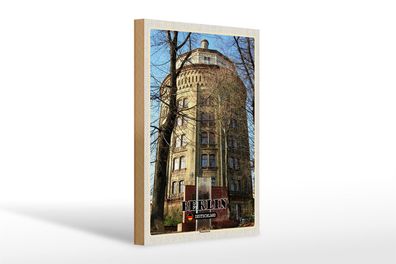 Holzschild Städte Berlin Deutschland Wasserturm 20x30cm