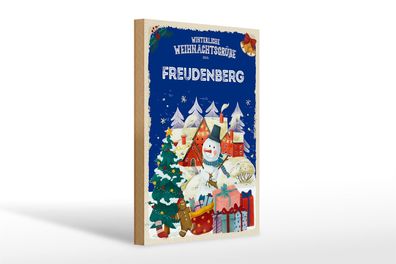 Holzschild Weihnachtsgrüße Freudenberg Geschenk 20x30cm