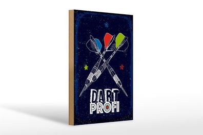 Holzschild Sportart Dart Profi Dartpfeile 20x30cm Geschenk