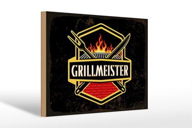 Holzschild Spruch 30x20cm Grillmeister