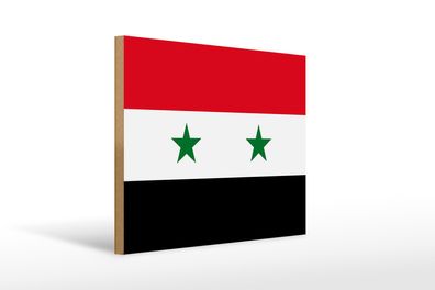 Holzschild Flagge Syriens 40x30cm Flag of Syria