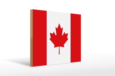 Holzschild Flagge Kanadas 40x30cm Flag of Canada