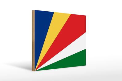 Holzschild Flagge Seychellen 40x30cm Flag of Seychelles