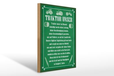 Holzschild Spruch 30x40cm Traktor unser in Ewigkeit Amen