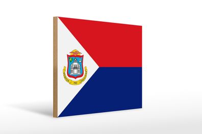 Holzschild Flagge Sint Maartens 40x30cm Flag Sint Maarten