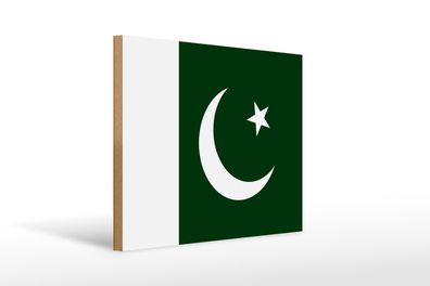 Holzschild Flagge Pakistans 40x30cm Flag of Pakistan