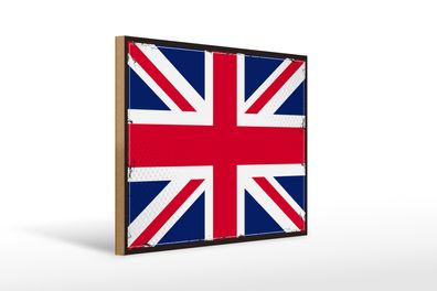 Holzschild Flagge Union Jack 40x30cm Retro United Kingdom