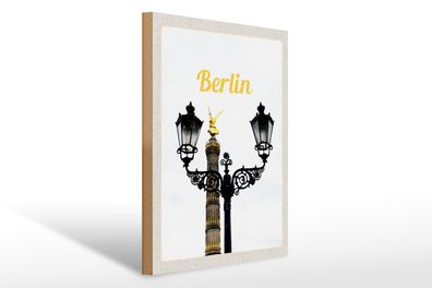 Holzschild Reise 30x40cm Berlin Deutschland Siegessäule Reise