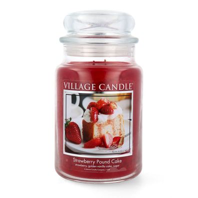 Village Candle Strawberry Pound Cake Duftkerze Großes Glas 602 g