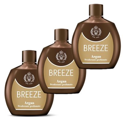 Breeze Deodorant Squeeze Argan 3x 100ml deo ohne Aluminiumsalze