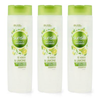 Sunsilk Shampoo Purificante grüner Tee und Zitrone für alle Haartypen 3x 250 ml