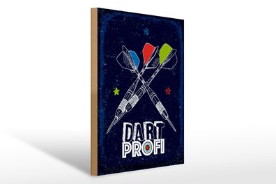 Holzschild Sportart Dart Profi Dartpfeile 30x40cm Geschenk