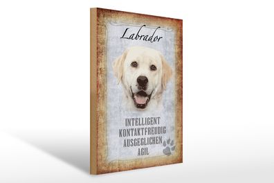 Holzschild Spruch 30x40cm Labrador Hund Schild