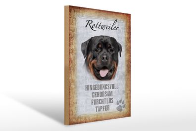 Holzschild Spruch 30x40cm Rottweiler Hund Geschenk