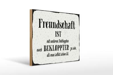 Holzschild Spruch 40x30cm Freundschaft ist mit anderen