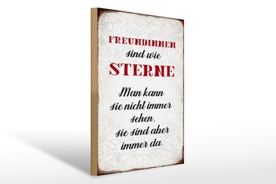 Holzschild Spruch 30x40cm Freundinnen sind wie Sterne