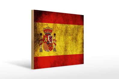 Holzschild Flagge 40x30cm Spanien Fahne