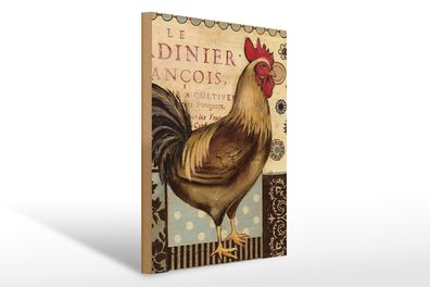 Holzschild Spruch 30x40cm Nostalgie Huhn Vintage Antik