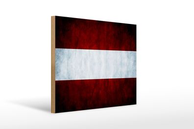 Holzschild Flagge 40x30cm Österreich Fahne