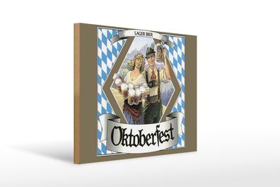 Holzschild Spruch 40x30cm Oktoberfest Lager Bier Bayern