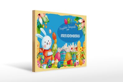 Holzschild Ostern Ostergrüße 40x30cm Freudenberg Geschenk